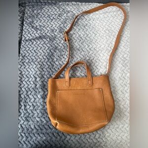 Portland leather small tote in Honey